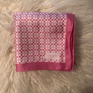 Coach Pink and White Scarf